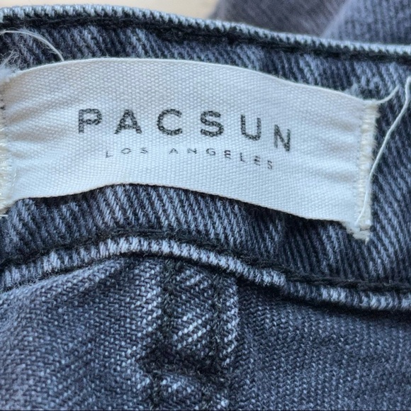 PacSun 100% cotton dark grey denim jean roll up hem Mom Shorts size 25 - Picture 6 of 10